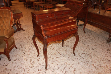 French Louis Philippe style small Bureau Writing desk in mahogany wood, of the 19th century