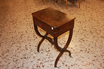 19th century French Directory style Sewing Table in walnut root