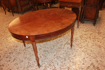 Louis Philippe extendable oval table in mahogany wood