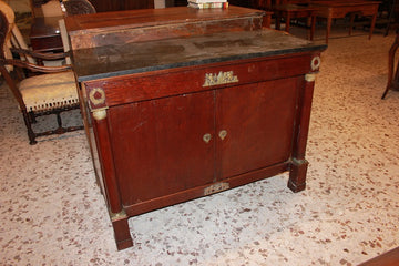 French sideboard from the mid 1800s Empire in mahogany wood with bronzes