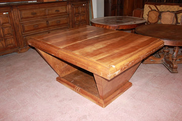 Decò rectangular extendable table from the early 1900s in walnut wood