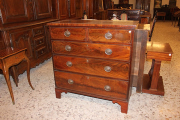 English Regency style chest of drawers in mahogany wood with 19th century inlays