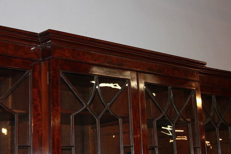 Grande Libreria 4 porte inglese Bookcase in mogano del 1800 Regency
