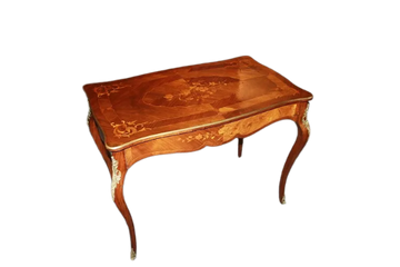 French inlaid writing table from the second half of the 19th century, Louis XV style