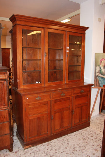 English Edwardian Cupboard with display stand from the late 1800s and early 1900s