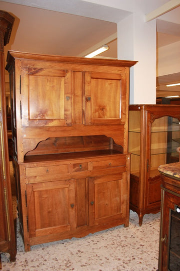Double body Italian Piedmontese Cupboard from the early 19th century in cherry wood