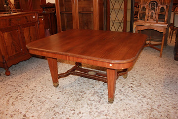 Rectangular extendable French Empire style mahogany wood table from the 19th century