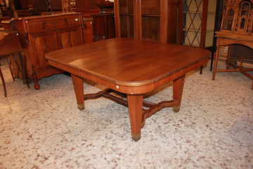 Rectangular extendable French Empire style mahogany wood table from the 19th century