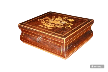 Piccola scatola francese del 1800 in legno di palissandro intarsiata