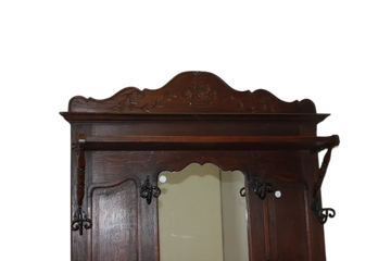 Cappottiera Appendiabiti stile Provenzale Francese del 1800 In Legno di Rovere