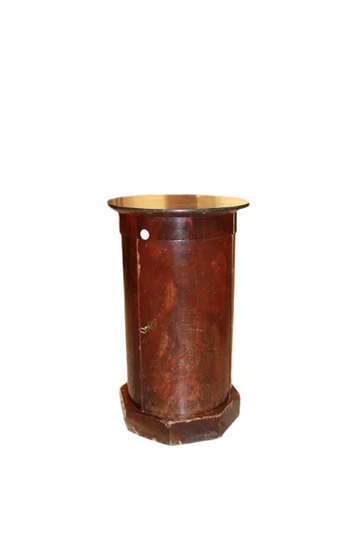 Cylinder Side Table with French Marble Top from the 1800s in Mahogany