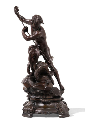 Neptune Sculpture in Bronze, 20th Century Foundry, 25x25x52 cm