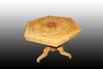 Italian Rolo coffee table from 1800 with octagonal top