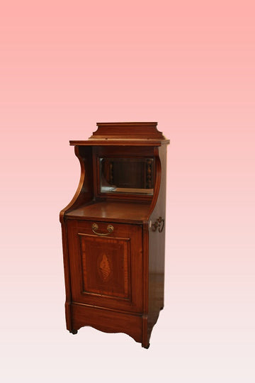 English Victorian style coal cabinet from 1800 in mahogany with inlays
