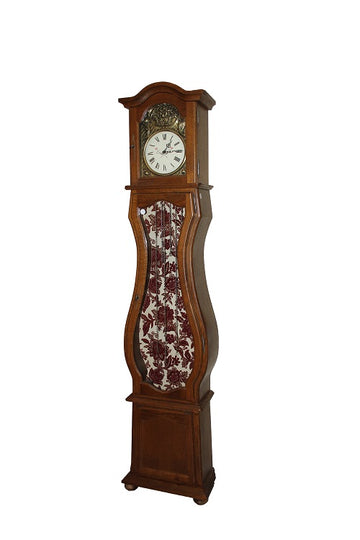 Mid-1900s French Provençal style column clock in oak wood