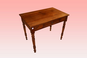 Rustic French writing table from the 1800s in walnut wood