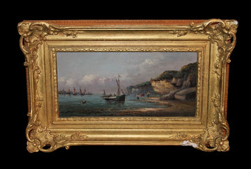 Piccolo olio su tavoletta di metà '800 inglese firmato Arthur Gilbert 1819 - 1895