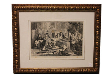 French Engraving from 1800 depicting the Court of Louis XIV
