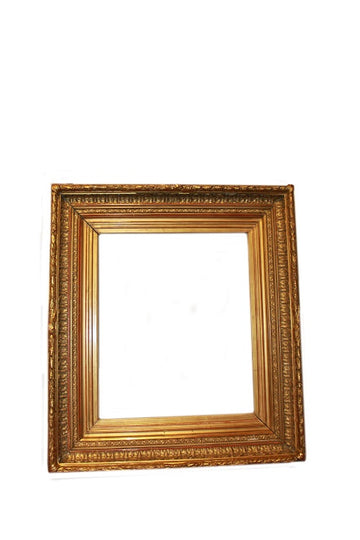French rectangular frame from the 1800s gilded with gold leaf