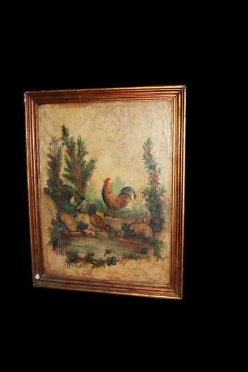 Oil on canvas from the early 1900s depicting a rural scene