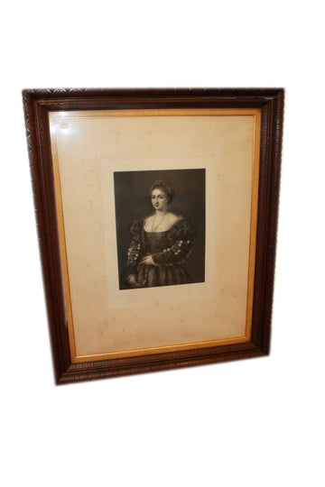 Stampa Francese del 1800 Raffigurante Ritratto di Dama