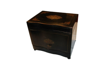 French Boulle style liquor box from the second half of the 19th century in ebonized wood