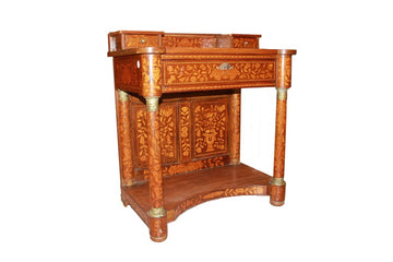 Dutch console Table from the late 1700s richly inlaid in Empire style