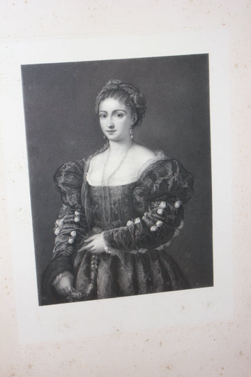 Stampa Francese del 1800 Raffigurante Ritratto di Dama
