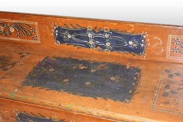 Tyrolean chest from the second half of the 19th century, richly painted