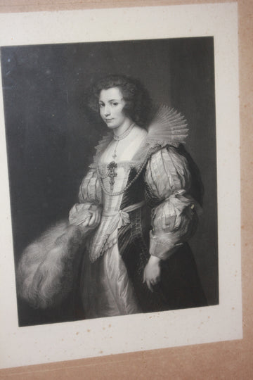Stampa Francese del 1800 Ritratto di Dama