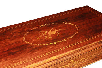 French Card Table from the first half of the 19th century, Charles X style, in rosewood with inlays