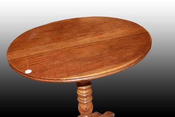19th century oval side table in mahogany wood