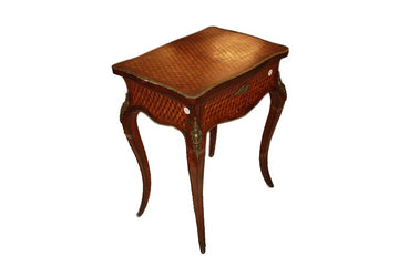 French Louis XV style dressing table richly inlaid 19th century