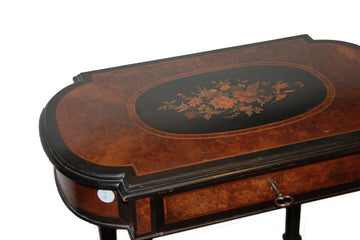 French Louis XVI style dressing table in ebony and briar wood, 19th century