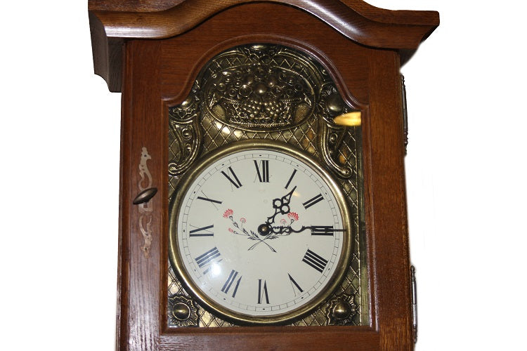 Orologio a colonna francese di metà 1900 stile Provenzale in legno di rovere