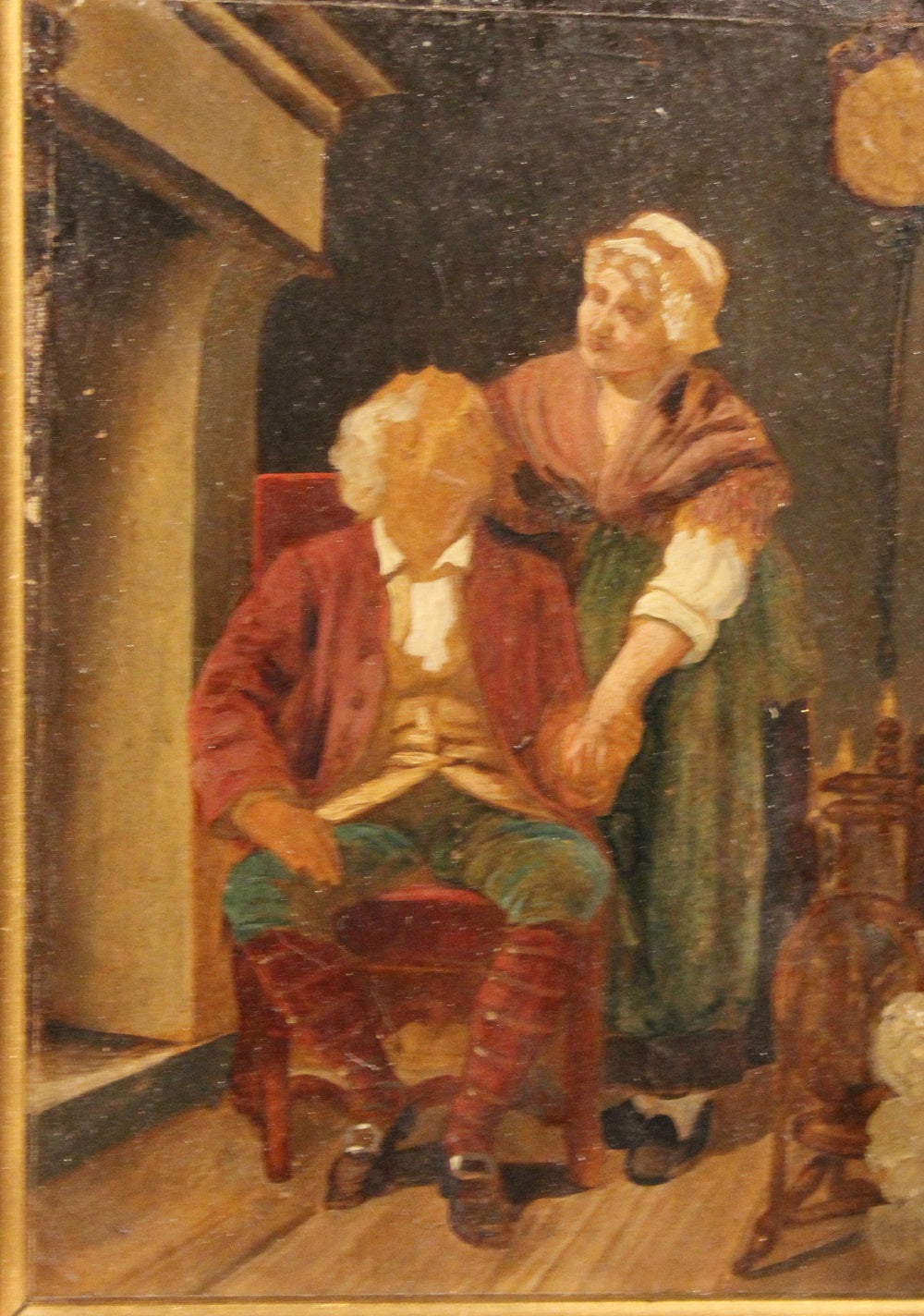 Coppia di Piccoli Oli su Tavoletta Francesi del 1800 Scene di Vita Quotidiana