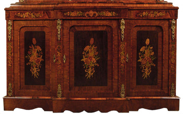 Antica credenza doppio corpo olandese del 1700 1800 in noce ed ebano