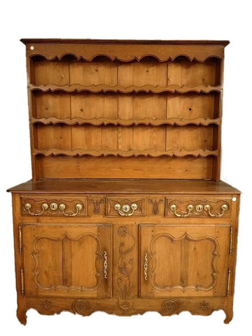 Antica grande credenza, piattaia, doppio corpo 1800 stile Provenzale