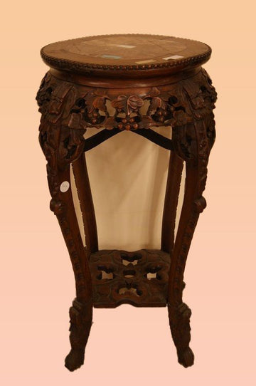 Antique Plant Stand table from the 19th century with marble top