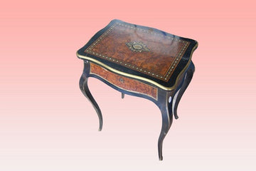 Antique ebony and briar Dressing Table from the 1800s with mother of pearl