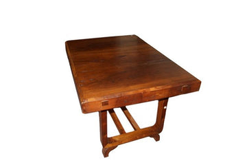 Italian Decò extendable table from 1900 in walnut wood