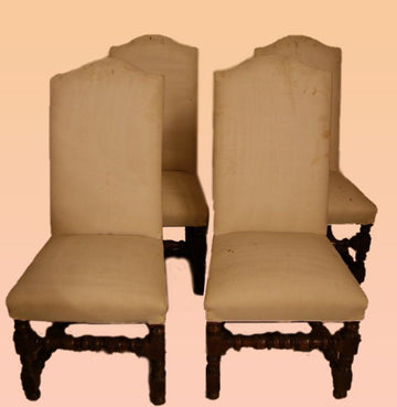Antique Italian spool chairs from the 1700s in walnut