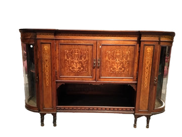 Antique English sideboard from the 1800s in inlaid rosewood