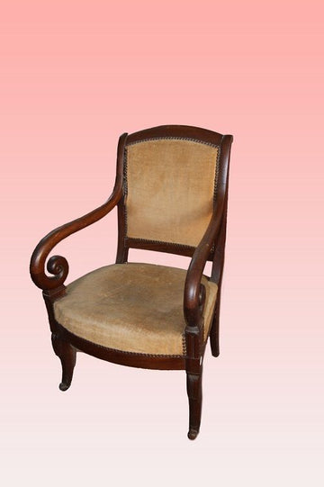 Antique 19th century armchair in French mahogany