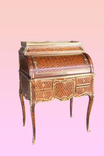 Antique important French Sormani roller writing desk from 1800