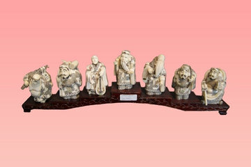 Le sette divinità della fortuna (七福神 shichifukujin) avorio di mammut