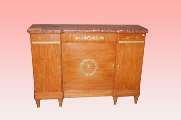 Credenza francese del 1800 con marmo e bronzi in legno citron wood