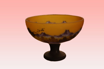 Gallè type glass vase cup