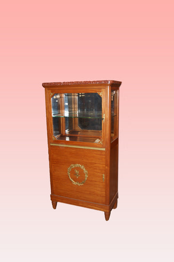 Coppia di vetrinette vetrine francesi del 1800 Impero stile con marmo