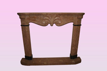 Pink marble fireplace